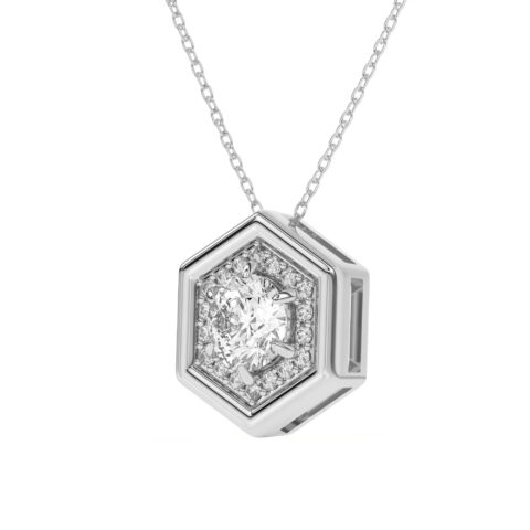 Regal Hexagonal Pavé Pendant