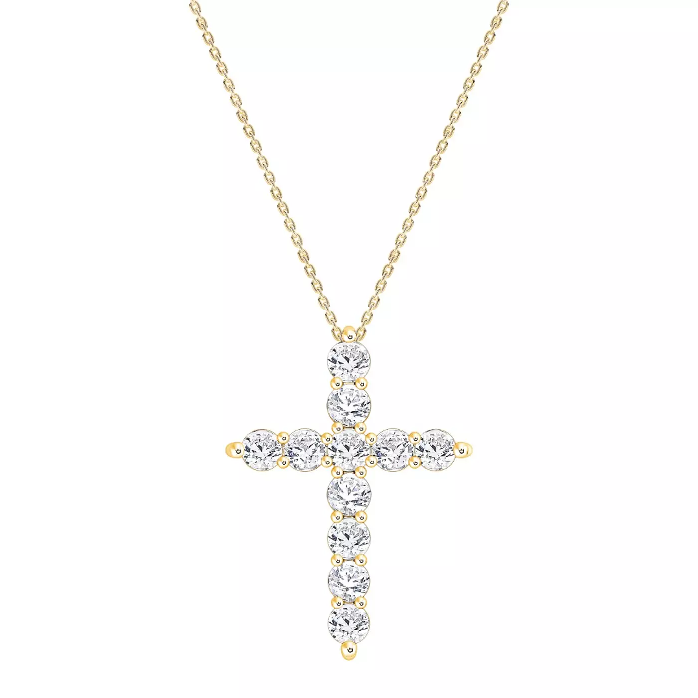 Round Lab Diamond Halo Necklace - Image 4