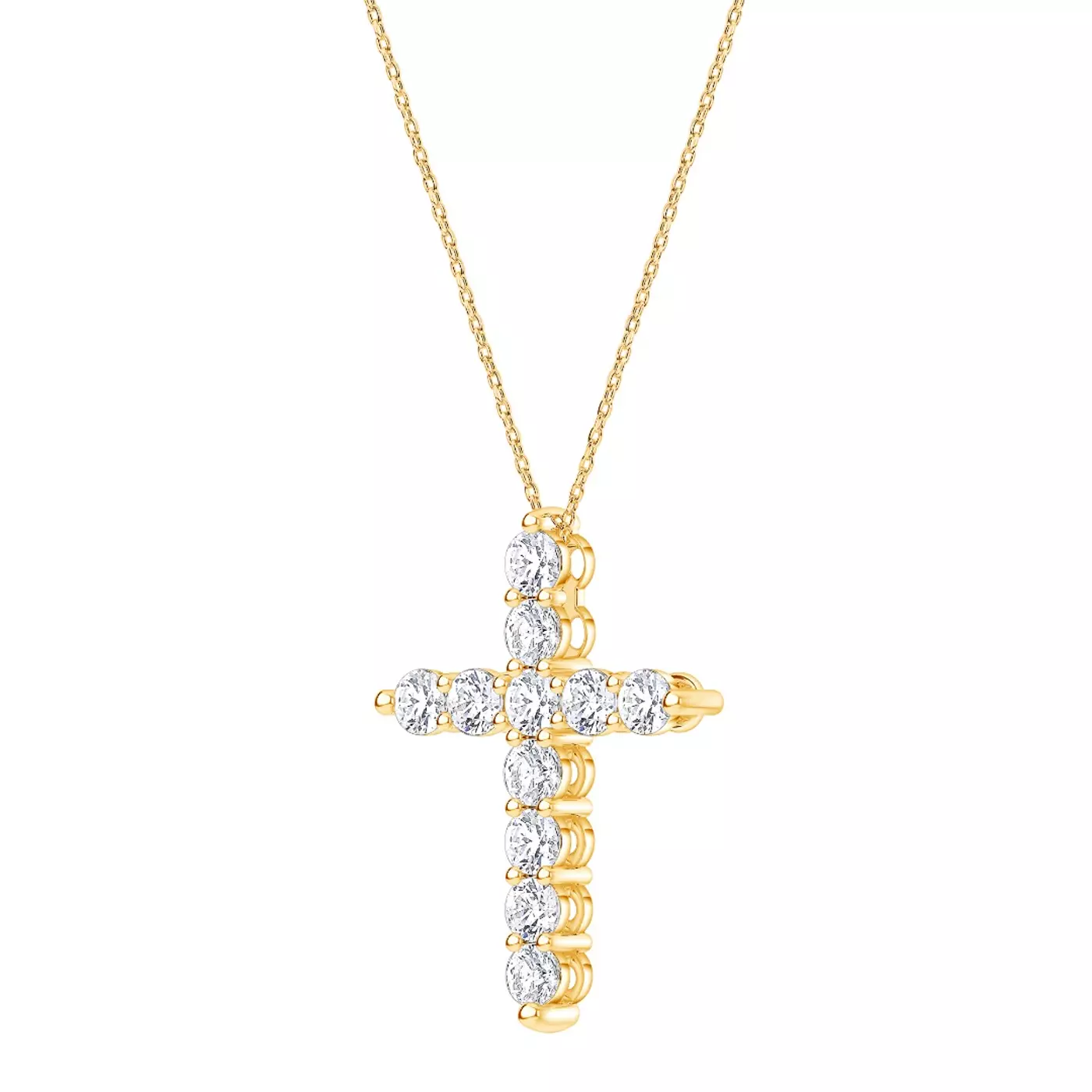 Round Lab Diamond Halo Necklace - Image 3