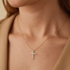Classic Lab Diamond Cross Necklace (1 1/2 ct. tw.)