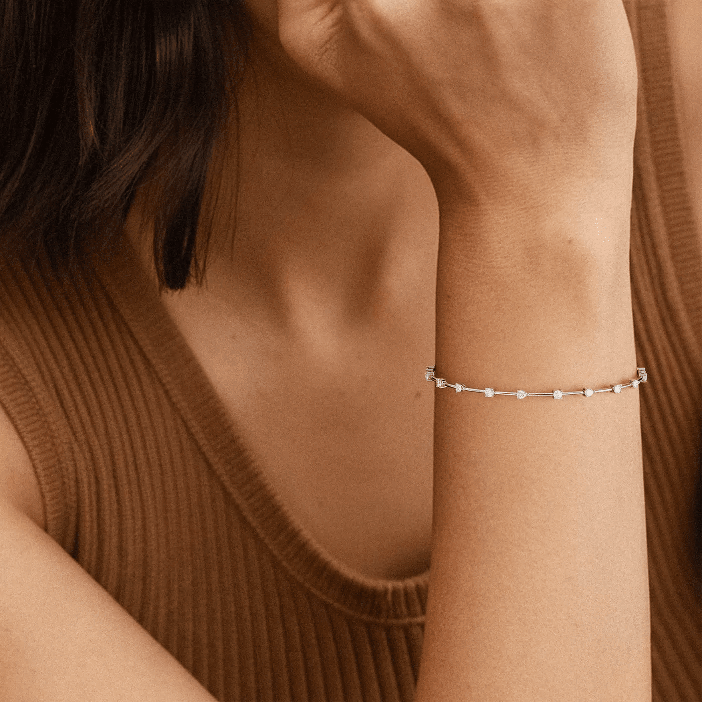 Lyric Lab Diamond Bar-Link Bracelet